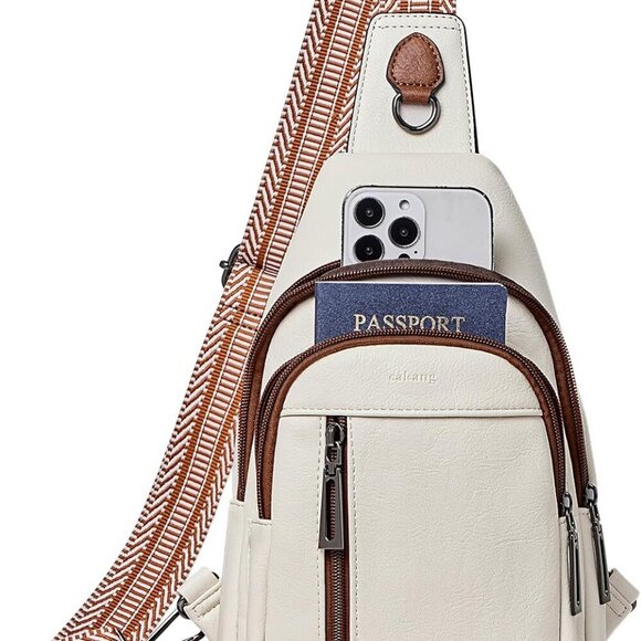 Womens Sling Bag Crossbody Bags for Women Vegan Leather Sling Backpack Daypack F